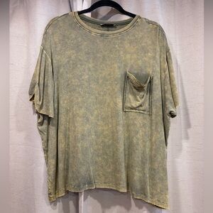 Zenana Oversized Slouchy Olive Green T-Shirt with Pocket
